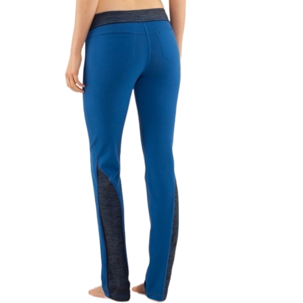 Lululemon blue- heathered grey workout pants back pockets size 6 - Picture 4 of 9